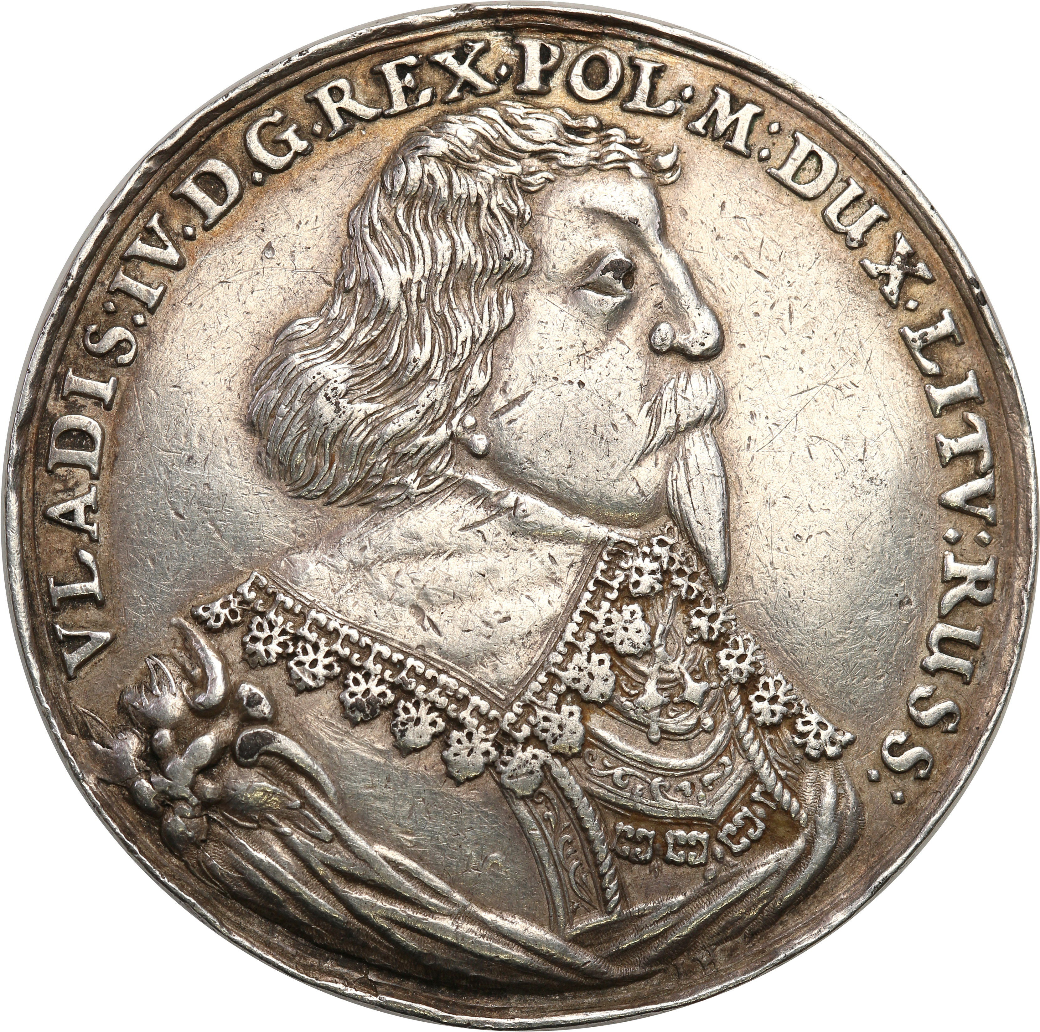 Władysław IV Waza. Talar medalowy 1635, Bydgoszcz,  Portugał odbity w srebrze - RZADKOŚĆ